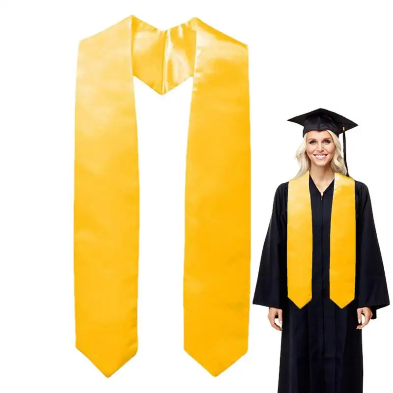 1pcs Graduation Stole Sash Satin Plain Honor Stole Bachelor Gown Scarf Unisex Adult Graduation Honors Stole Graduations