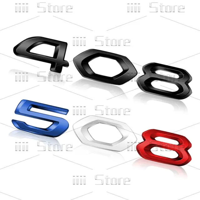 Per Peugeot 208 308 408 508 GT RCZ Emblema Cromato In Metallo 3D Adesivo Per Auto Baule Posteriore Parafango Decalcomania Laterale Accessori Auto 5