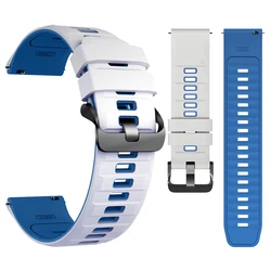 Sport Soft Silicone Watchband, 22mm - Enhanced Comfort and Style - 1Pcs 22mm (White Blue)