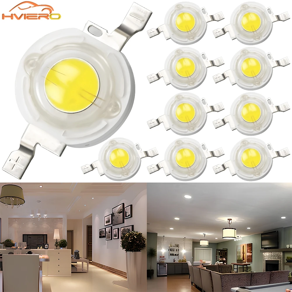 Diode électroluminescente haute puissance DC 3V 3W, 10 pièces, puce gible SMD, lumière, perle, émetteur, blanc, rouge, vert, bleu, jaune, ampoule, diodes, lampes