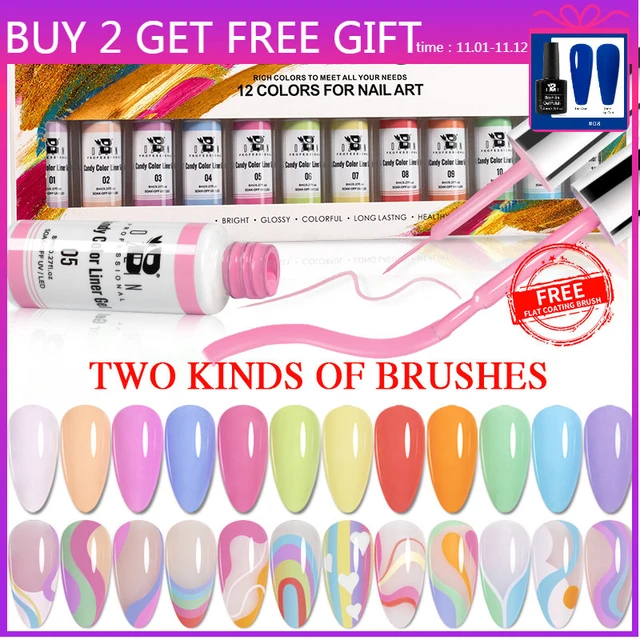 BOZLIN – Kit de vernis à ongles en Gel de peinture Pastel, couleur bonbon, Gel UV Semi-Permanent d'été coloré, Nail Art, 8ML