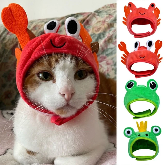 Cat Costume Hat Cute Frog Knitting Wool Cat Hat Pet Costume Hat for Holiday  