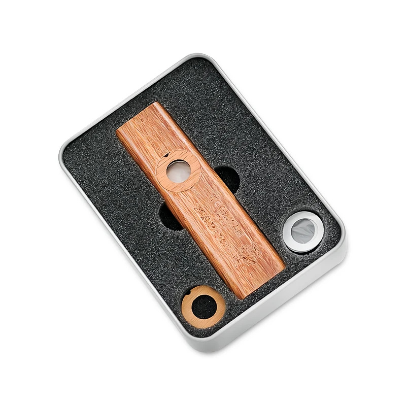 Wooden Kazoo Orff Instruments Ukulele Guitar Partner Woodman Wood Harmonica With Metal Box Kazoo for Adult Kids wooden kazoos