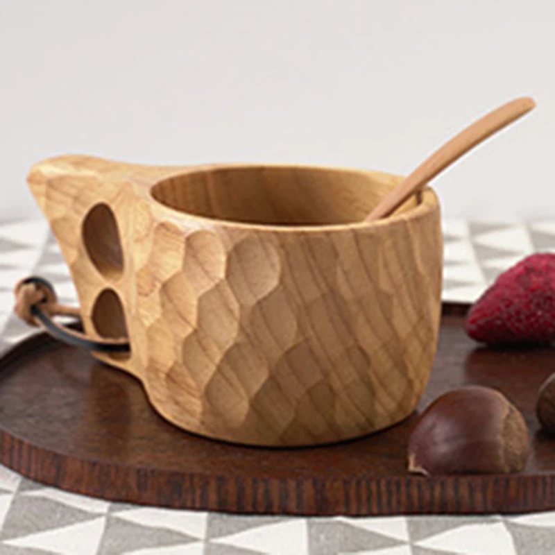 

High Quality Of Jujube Wood Scandinavia Wooden Cup Curly Water Cup Juice Milk Tea Coffee Drinking Cup Kitchen Tools