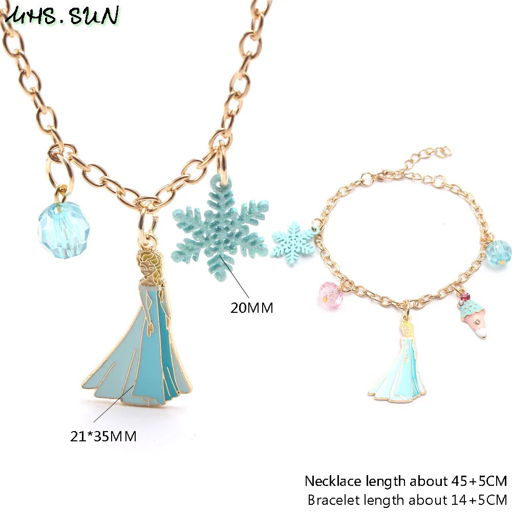 Amazon.com: Disney Frozen 2 Sisters Elsa and Anna Fashion Charm Bracelet  and Pendant Necklace Set: Clothing, Shoes & Jewelry