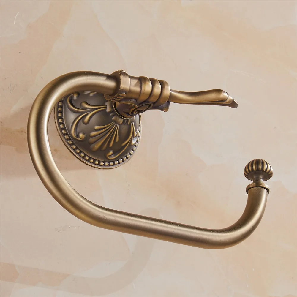 Description Picture 4 of itemantique bronze Leaf Carved Finish solid mental towel rings wall mounted bathroom accessory Carved Open Half Towel rings