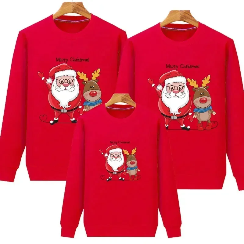 thumbnail image 2 of Camisetas de invierno para madre e hija, camisas con estampado de Papá Noel, conjuntos familiares a juego, sudaderas para padre e hijo, jerséis para pareja, ropa para niños, 2 of 5