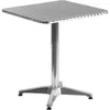 23.5'' Square Aluminum Indoor-Outdoor Table Set with 2 Slat Back Chairs 4