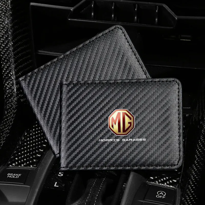 

For MG3 MG5 MG6 MG7 MG ZS GT GS 350 360 750 W5 Car driver's license cover carbon fiber motor vehicle ID protection card case