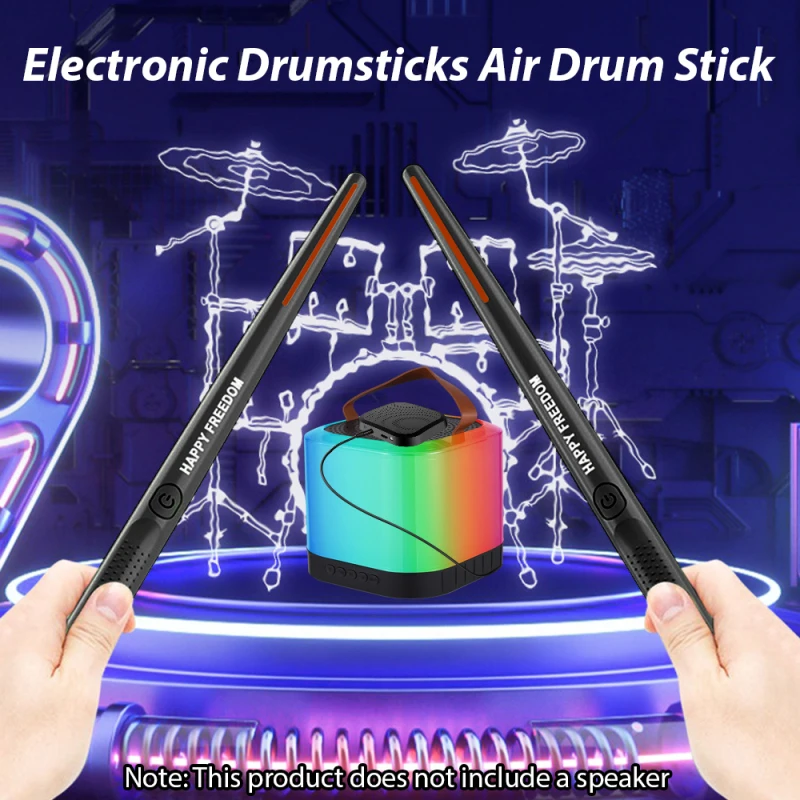 Portable Smart Electronic Drum Somatosensory Air Drum Kit 2 Pedals Low Latency DSP Level Sound Card for Drummers Beginners