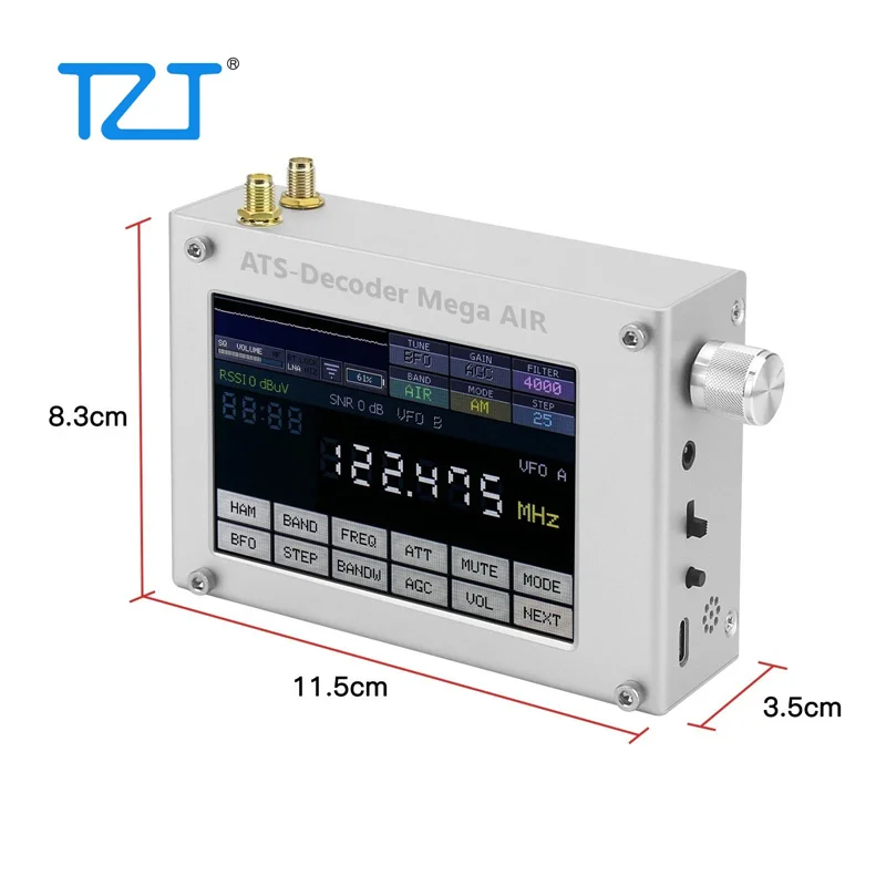 TZT HamGeek ATS-디코더 Air V4.2x 4인치 Si4735 풀 밴드 라디오 수신기 FM RDS AM 블루투스(4인치 터치스크린 포함)