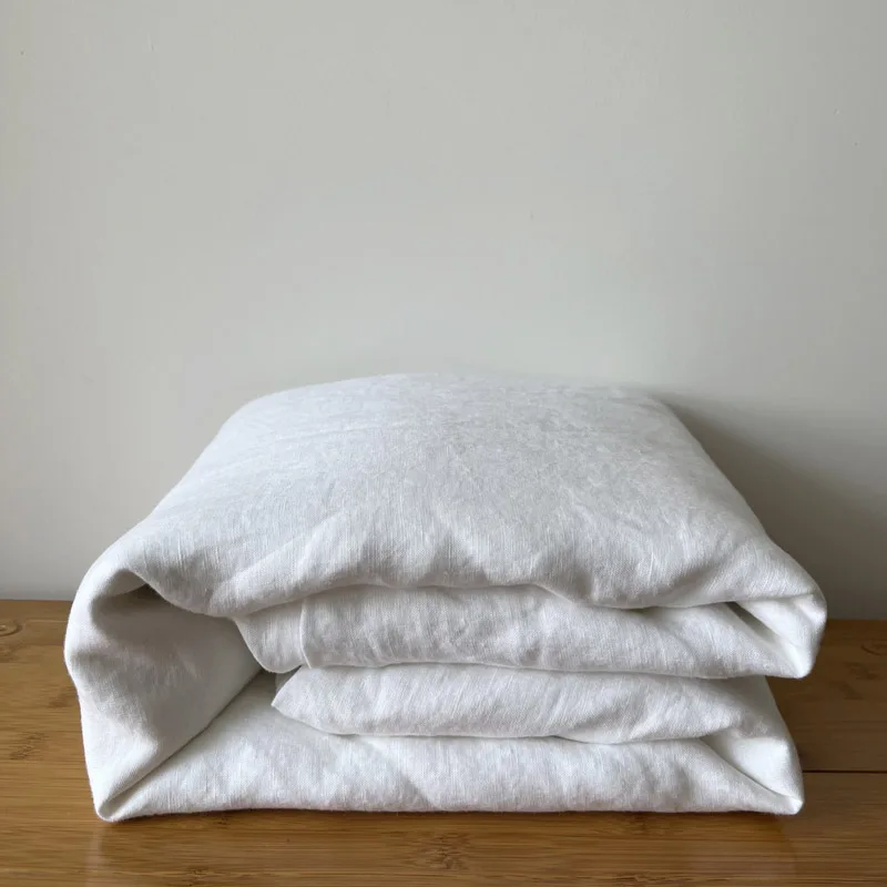 

Пододеяльник из 100% чистого льна, белый, Королевский размер, на молнии, с застежкой, мягкое одеяло, покрывало, пододеяльник большого размера