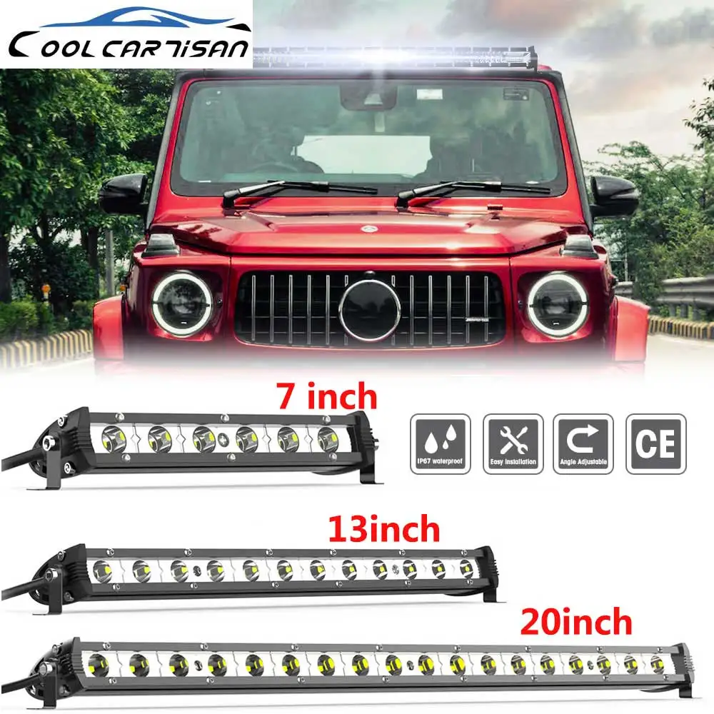 7/13/21inch Led Work Light Bar for Car Spotlights Flood Spot DRL Hi/Lo Beam 30