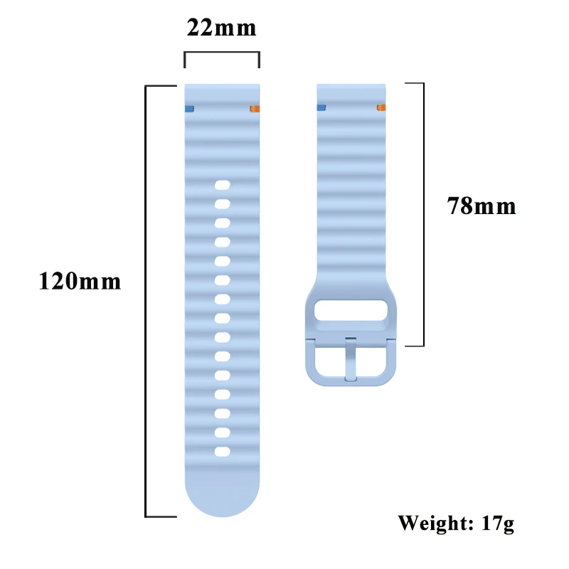 Premium 22mm Silicone Sport Watch Strap - Universal Replacement Wristband Bracelet