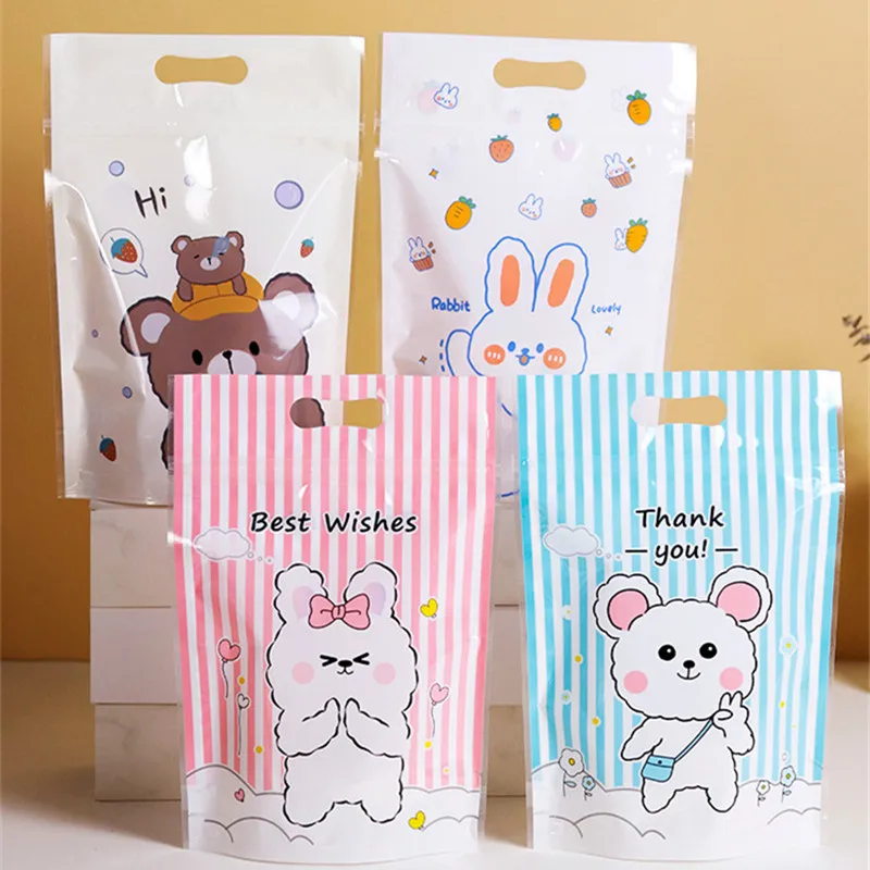 

50Pcs 15x19cm Cute Cartoon Self Sealing Stand Up Baking Candy Nougat Biscuits Food Packaging Bags