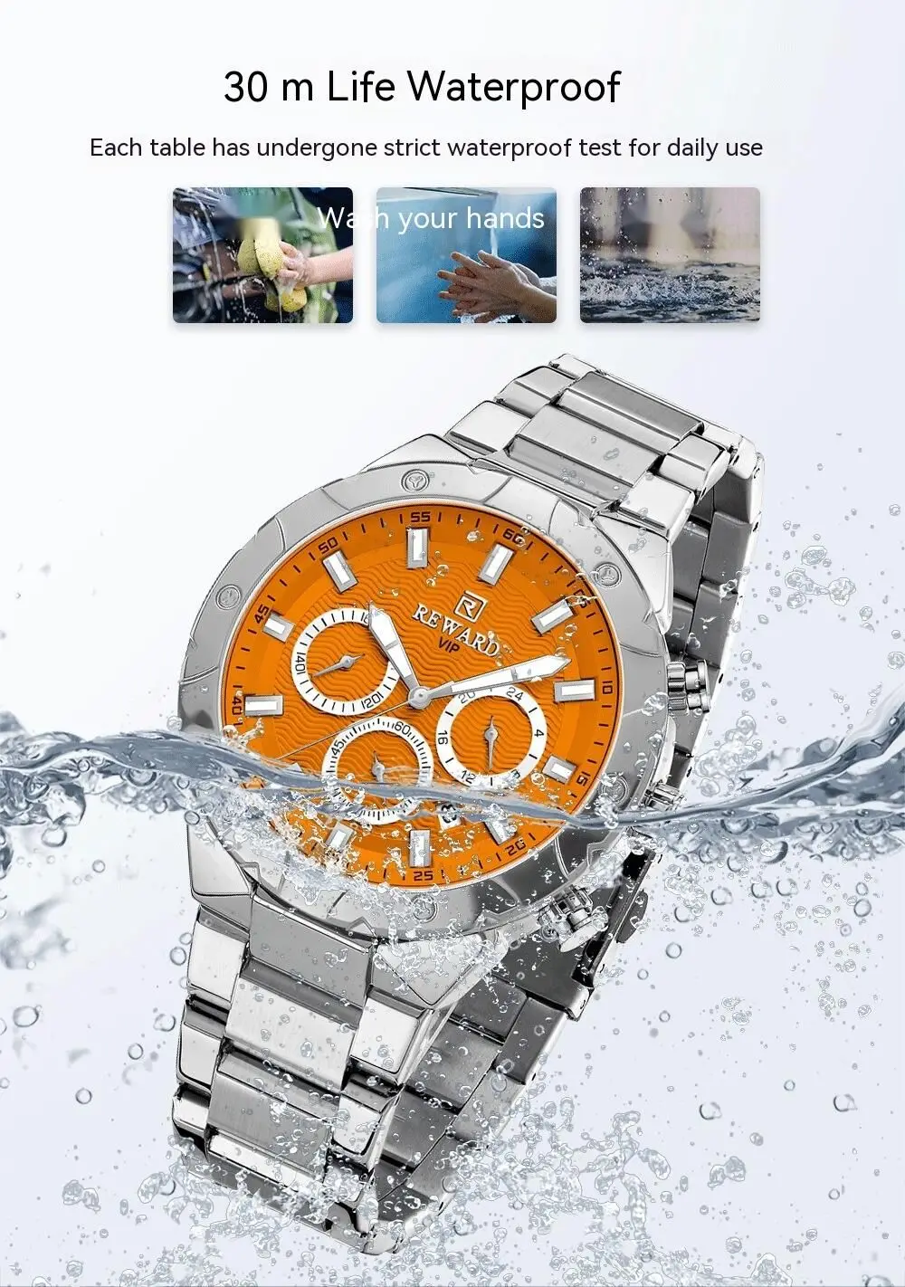 Nouvelle montre récompense multi-fonctionnelle sport montre à quartz pour hommes bracelet en acier inoxydable trois yeux six aiguilles chronométrage montre pour hommes étanche_voghion.com