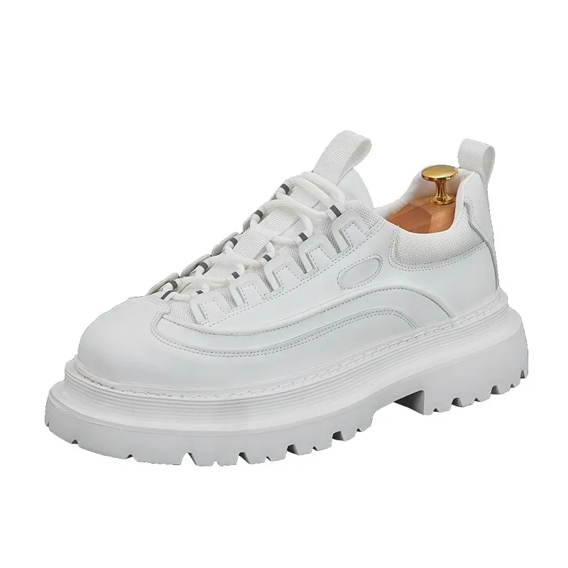 

Fashion Man Leather Casual Shoe White Men Design Boat Shoe Male Heel Shoes Sneaker