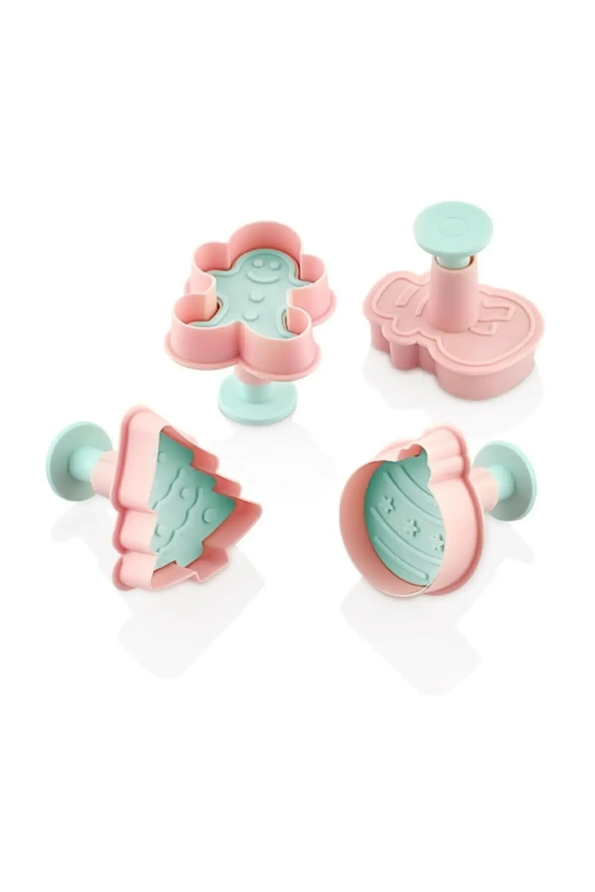 

Kitchen Accessories 4 Pieces Push Shape Cutter Cookie Mold Fun Plastic BPA Free DIY Product Quality 2022 Kitchen & Home Supplies
