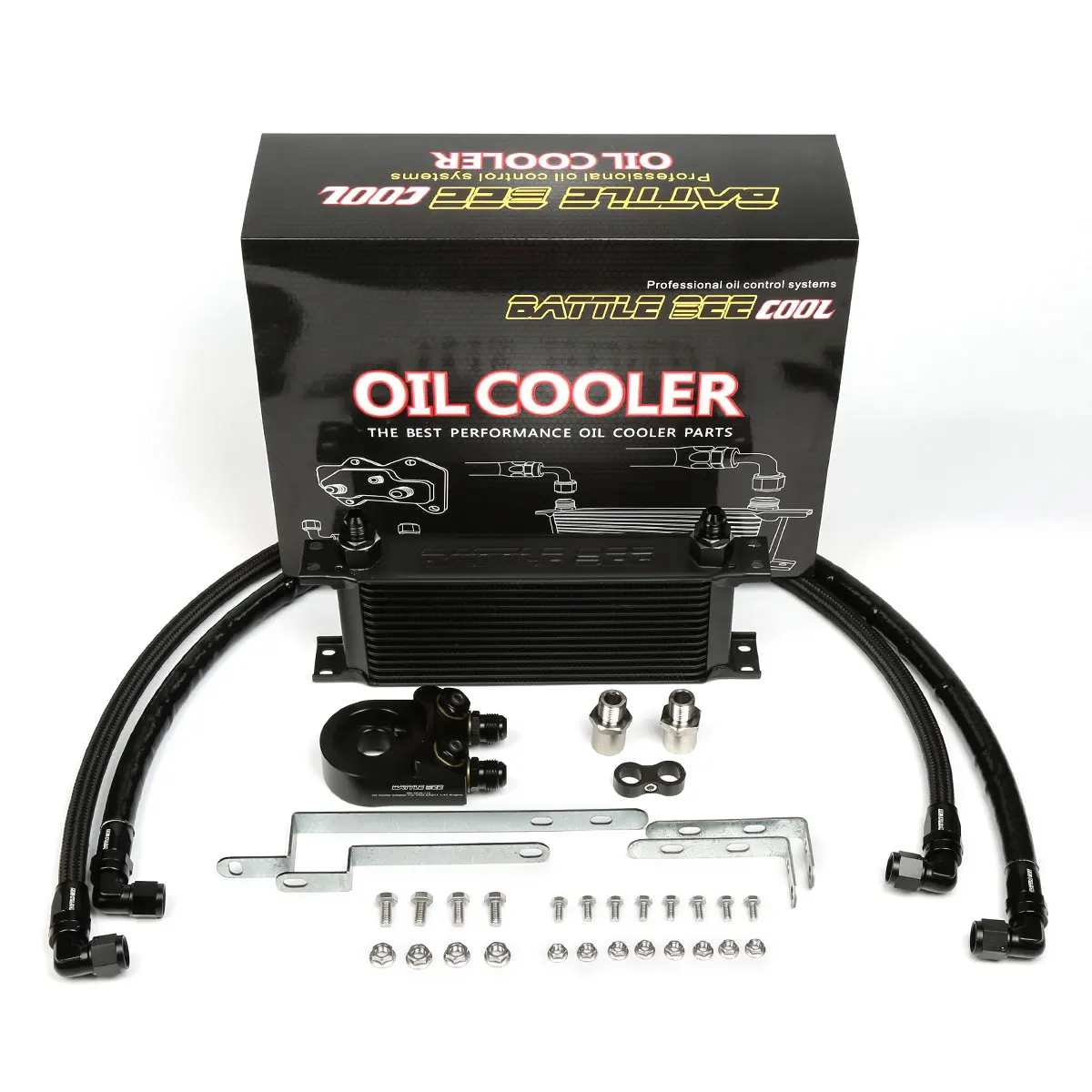 

1 Set Oil Cooler Kit Stainless Stel Braided Hose For VAG Volkswagen Golf MK7 1.4TSI EA211 Engine Oil Cooler