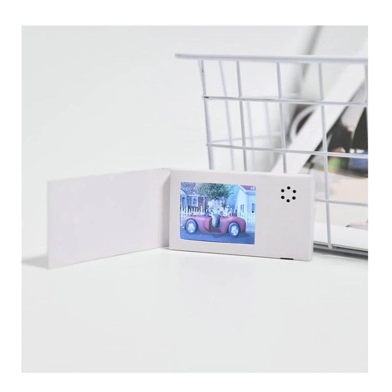 2.4Inch Birthday White Video Book Card 128MB Lcd Invitation Gift Music Greeting Card Upload Video Lcd Greeting