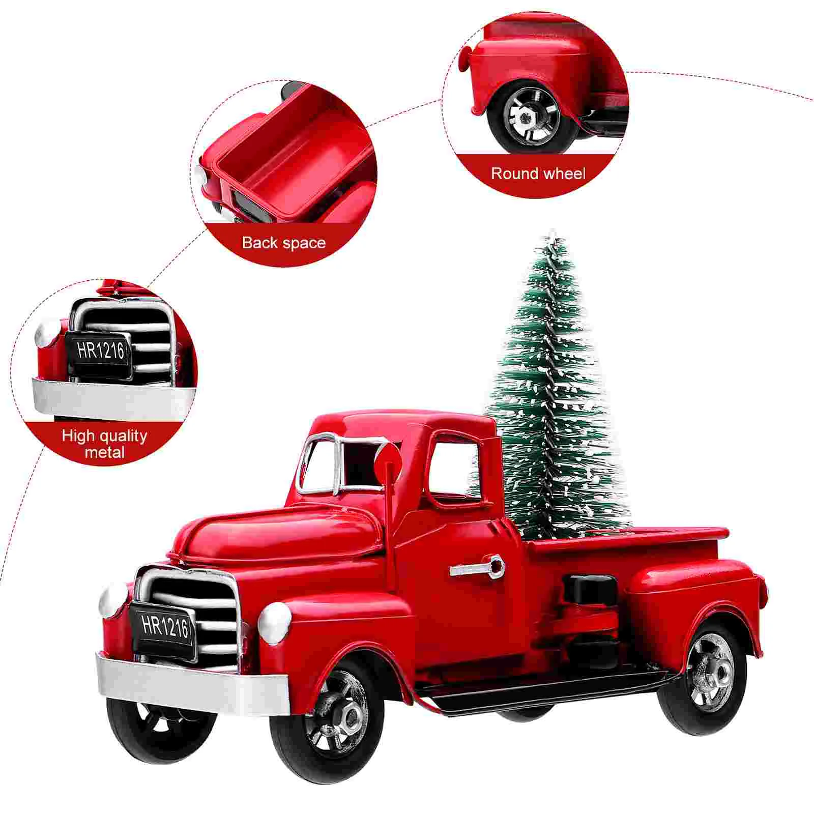 

Vintage Red Truck With Christmas Tree Handmade Metal Old Car Model Red Pickup Truck Vehicle Kids Gifts Navidad Noel