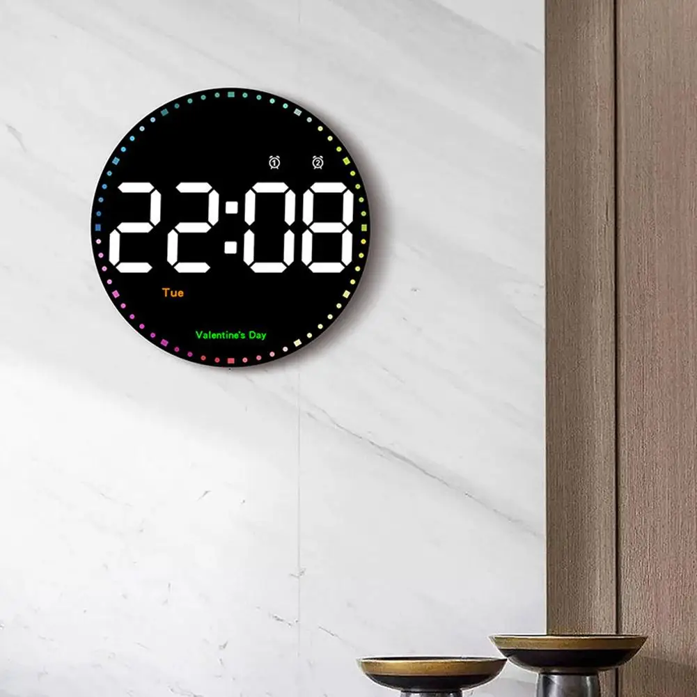 

10-inch Digital Wall Clock LED Digital Clock With Remote Control 10 Levels Brightness Alarm Clock For Living Room Decoration