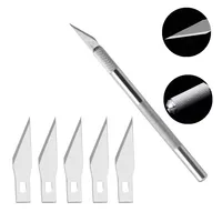 1Set Non-Slip Metal Scalpel Knife Tools Kit Cutter Engraving Craft knives Blades Mobile Phone PCB DIY Repair Hand Tools 2