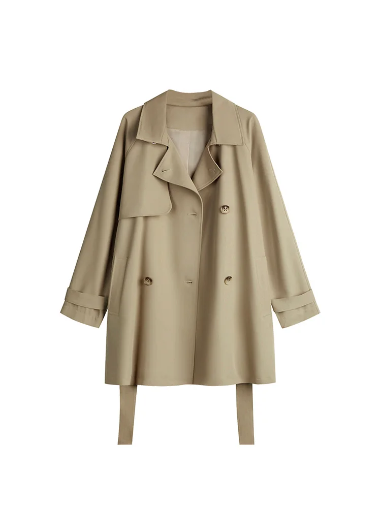 

Fashion New Double-Breasted Women Trench Coat Long Belted Slim Lady Duster Coat Cloak Female Outerwear Autumn Clothes
