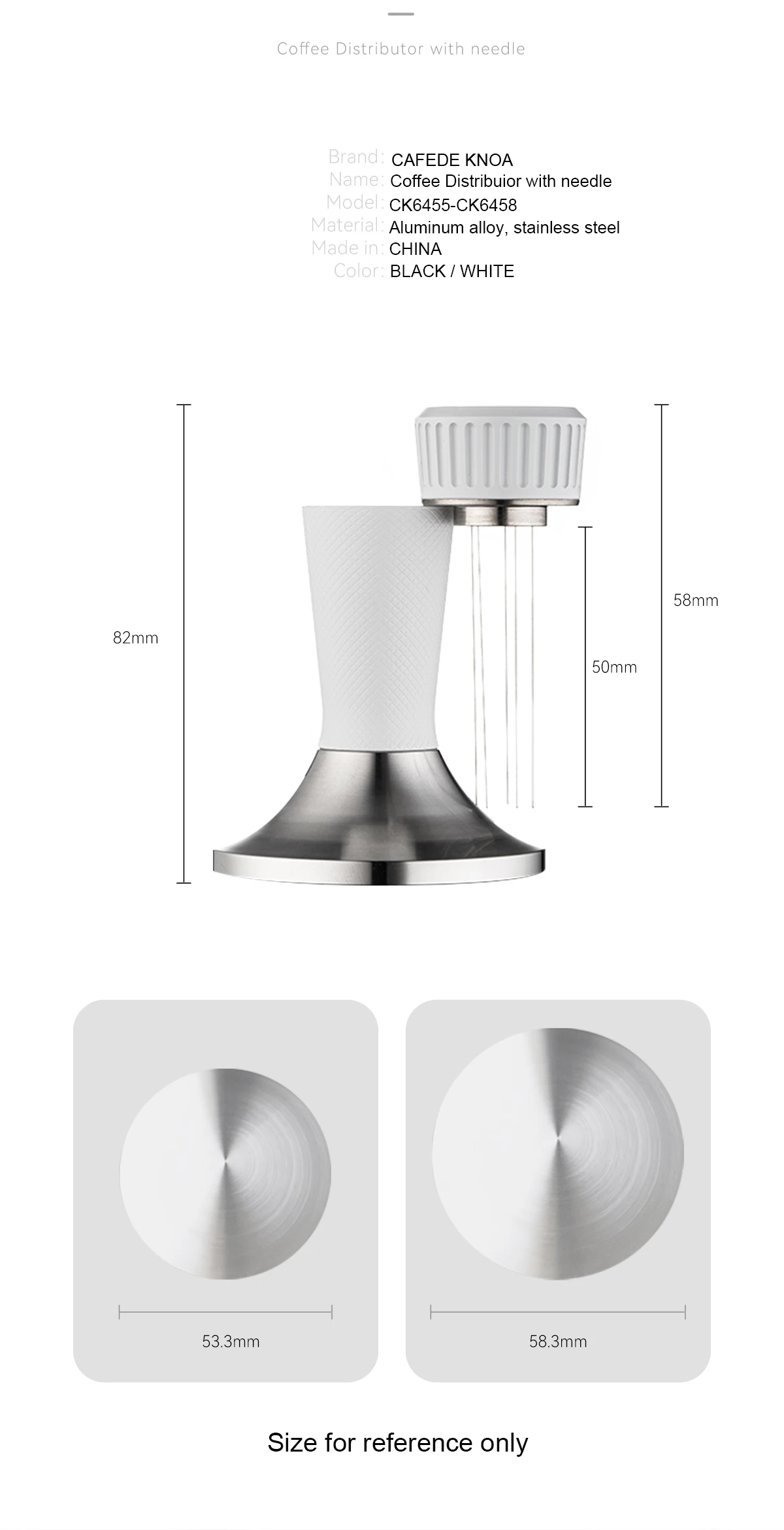 Description Picture 5 of itemCAFEDE KONA Coffee Tamper With Distributor Needle Stainless Steel Espresso Pressing Hammer Stirrer Distributor Leveler Tool