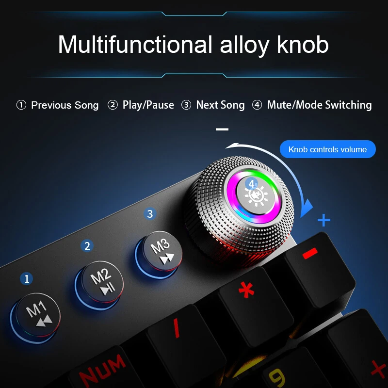 AULA F2088 기계식 키보드 레트로 펑크 104키 RGB 백라이트 유선 안티고스팅 마그네틱 손목 받침대 (PC/Mac용)
