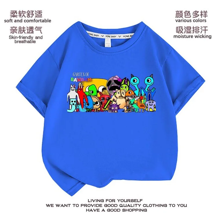 

Garten of Banban New Children's T-shirt Short-sleeved Class Garden Cotton Cartoon Children's Tops Versatile and Fashionable