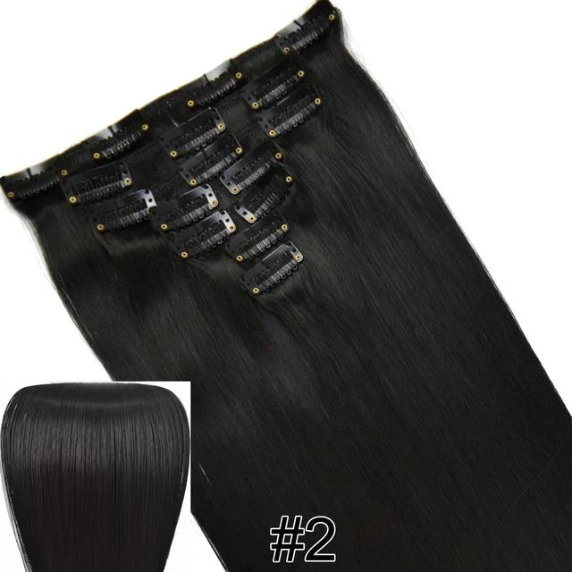 TOPREETY Heat Resistant B5 Synthetic Fiber 130gr Straight clip in hair Extensions 7006 2