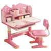 Girls/Boys Adjustable Student Writing Desk Chair Children's Study Desk Student Desk Child Home Writing Table Chair Set 6