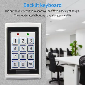 Metal Standalone Access Controller,Wiegand Output Keypad Zinc Alloy,Card Reader with 125Khz Card Rainproof Cover WG 26/34 Reader 1
