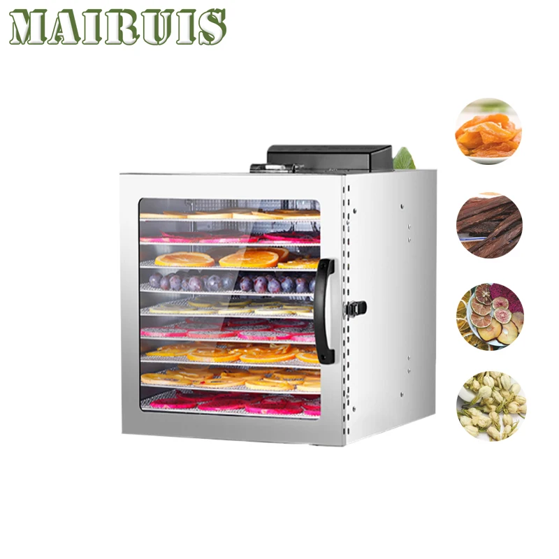 

10 Trays Food Dehydrator Snacks Dehydration Dryer Fruit Vegetable Herb Meat Drying Machine Stainless Steel 110V 220V