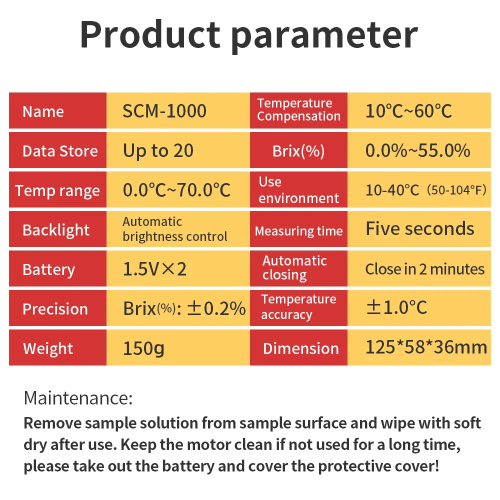 Digital Refractometer Brix Meter Sugar Content Measuring Instrument Fruit Juice Beverage Wine Beer Sugar Detector 0-55% Range