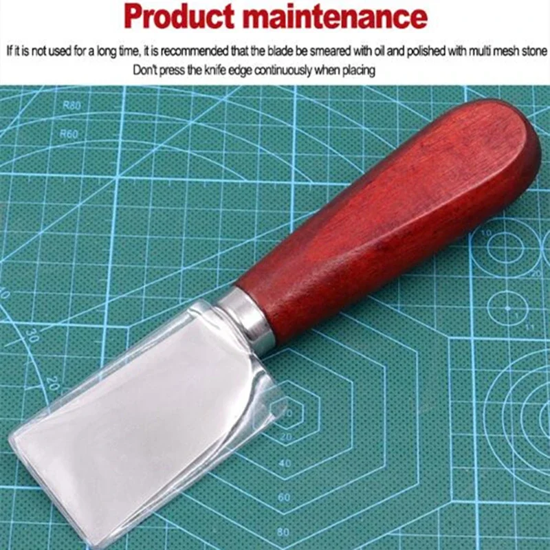 DIY Craft Leather Trimming Knife Carving Tool With Wooden Handle