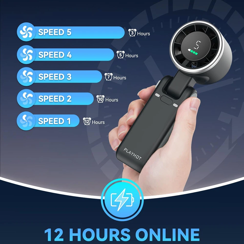 Compact Portable Fan for Travel, Outdoor Activities, and Work
