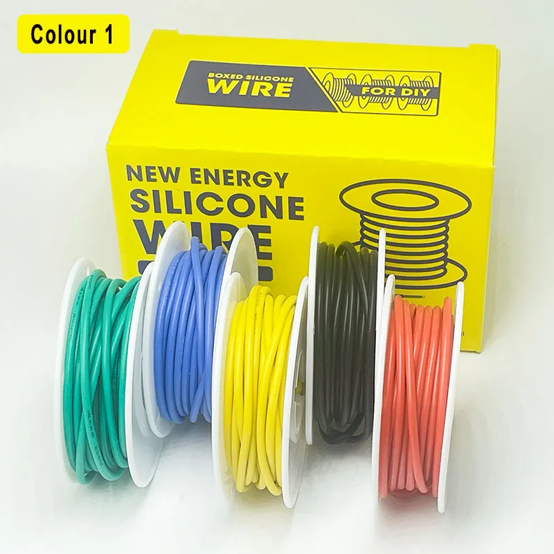 Silikonkabel-Set 5 Farben 30 28 26 24 22 20 18AWG Verzinnter Kupferdraht Geeignet für DIY, Beleuchtung, Haushaltsgeräte, etc. – Detail 4