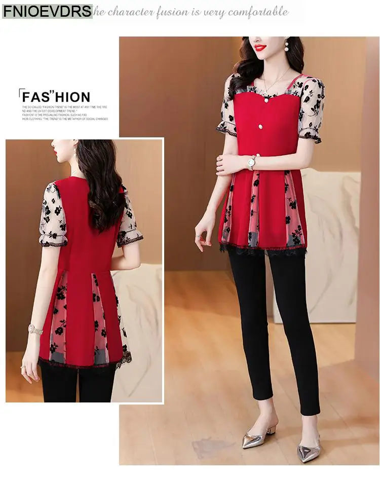 Hot Sales Autumn 2024 Women European Fashion Elegant Black Shirt Sheer Mesh Ruffles Casual Tunic Belly Peplum Tops And Blouses