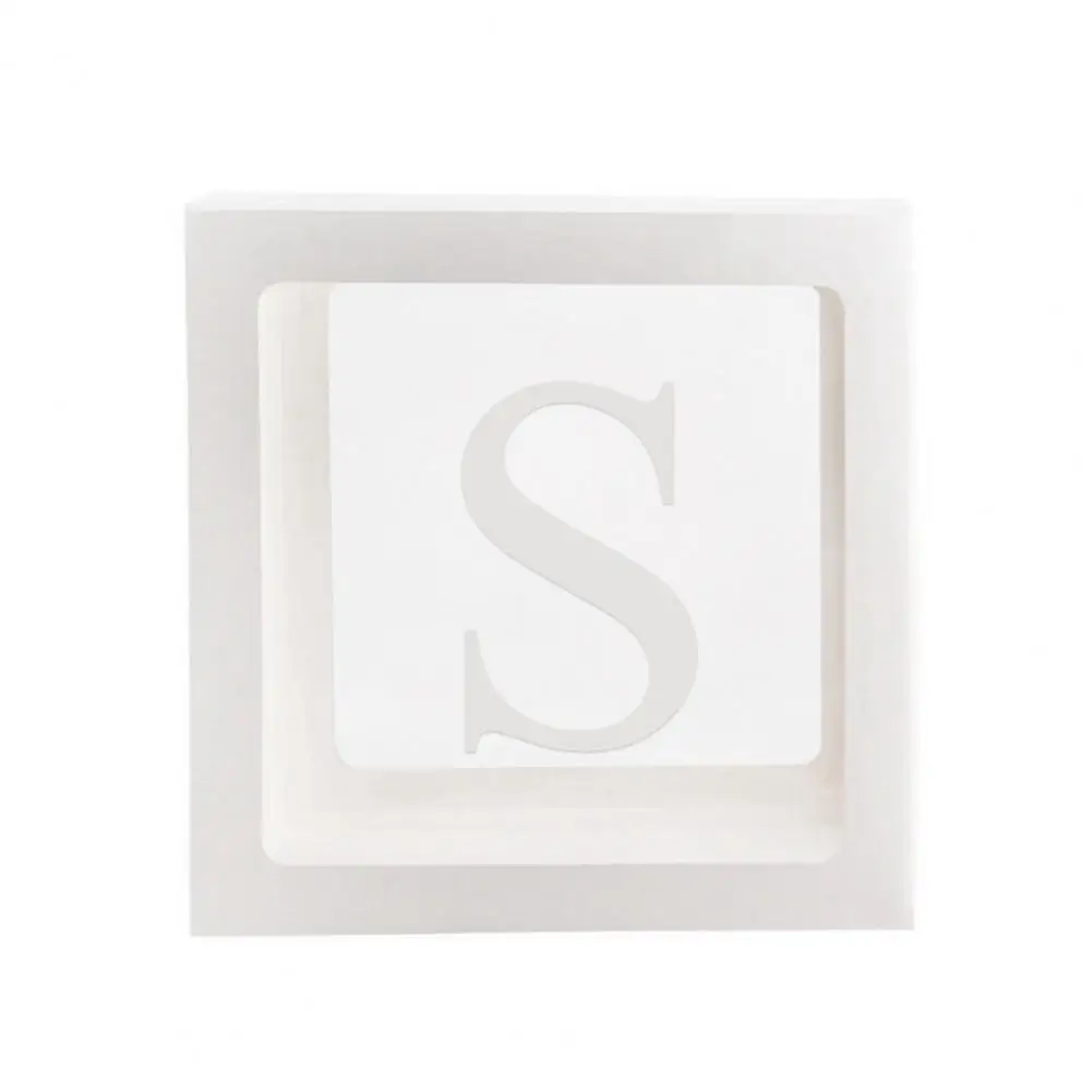 Clear Box Balloon Box Exquisite Party Decor Baby Shower Supplies A-Z Letter Cardboard Cube for Propose Marriage