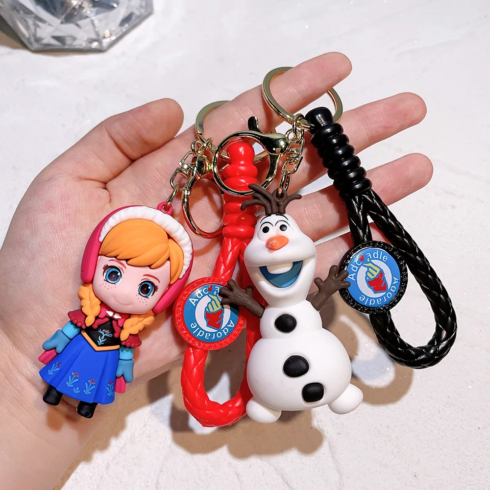Frozen Princess Lisa Key Pendant Cartoon Silicone Car Keychain Cute Creative Gift anime keychain keychain pendant