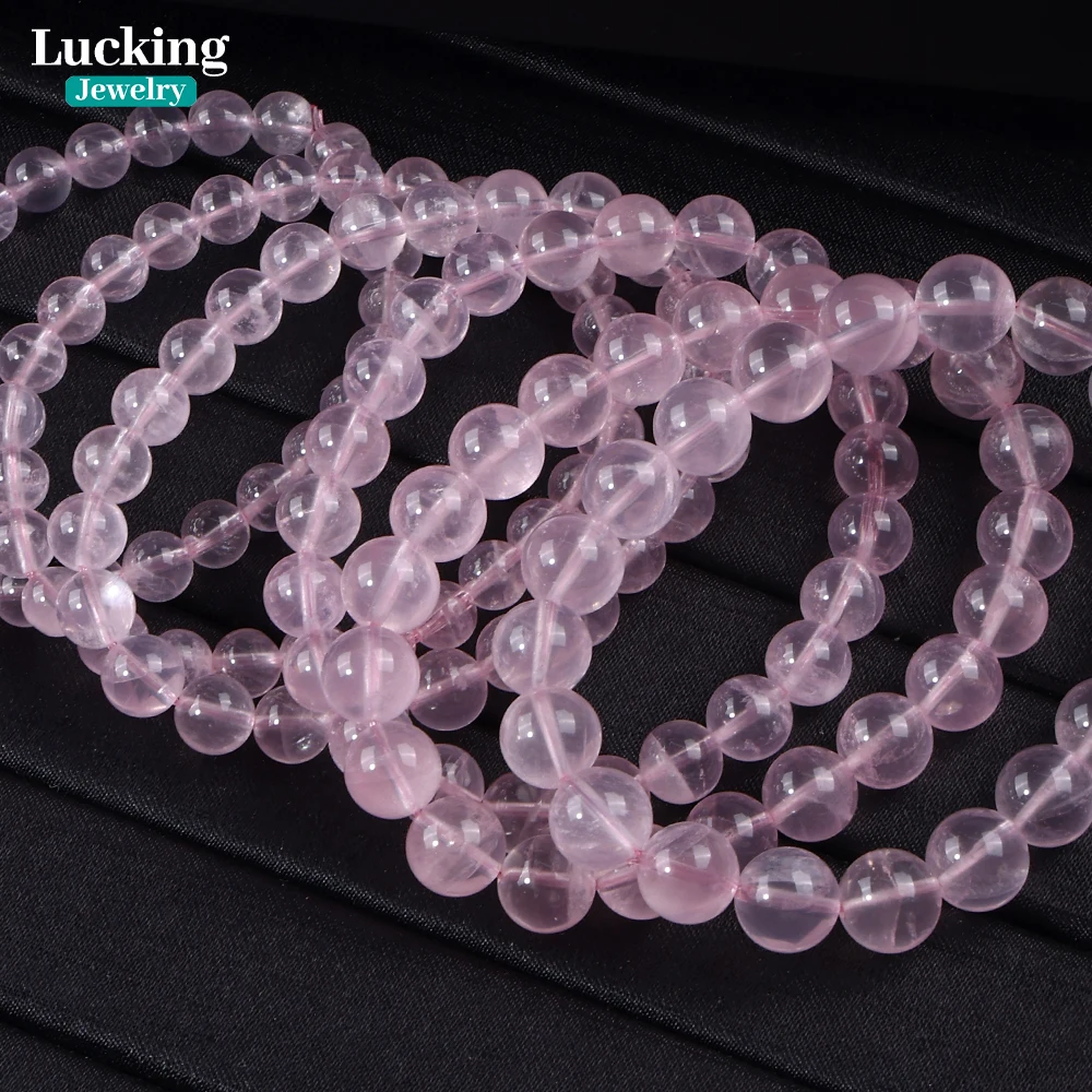 AAA Natural Mozambique Glassy Pink Quartz Beads 7-9mm Rose Crystal for Jewelry Making & Healing | Love Energy Gemstone Beads 4