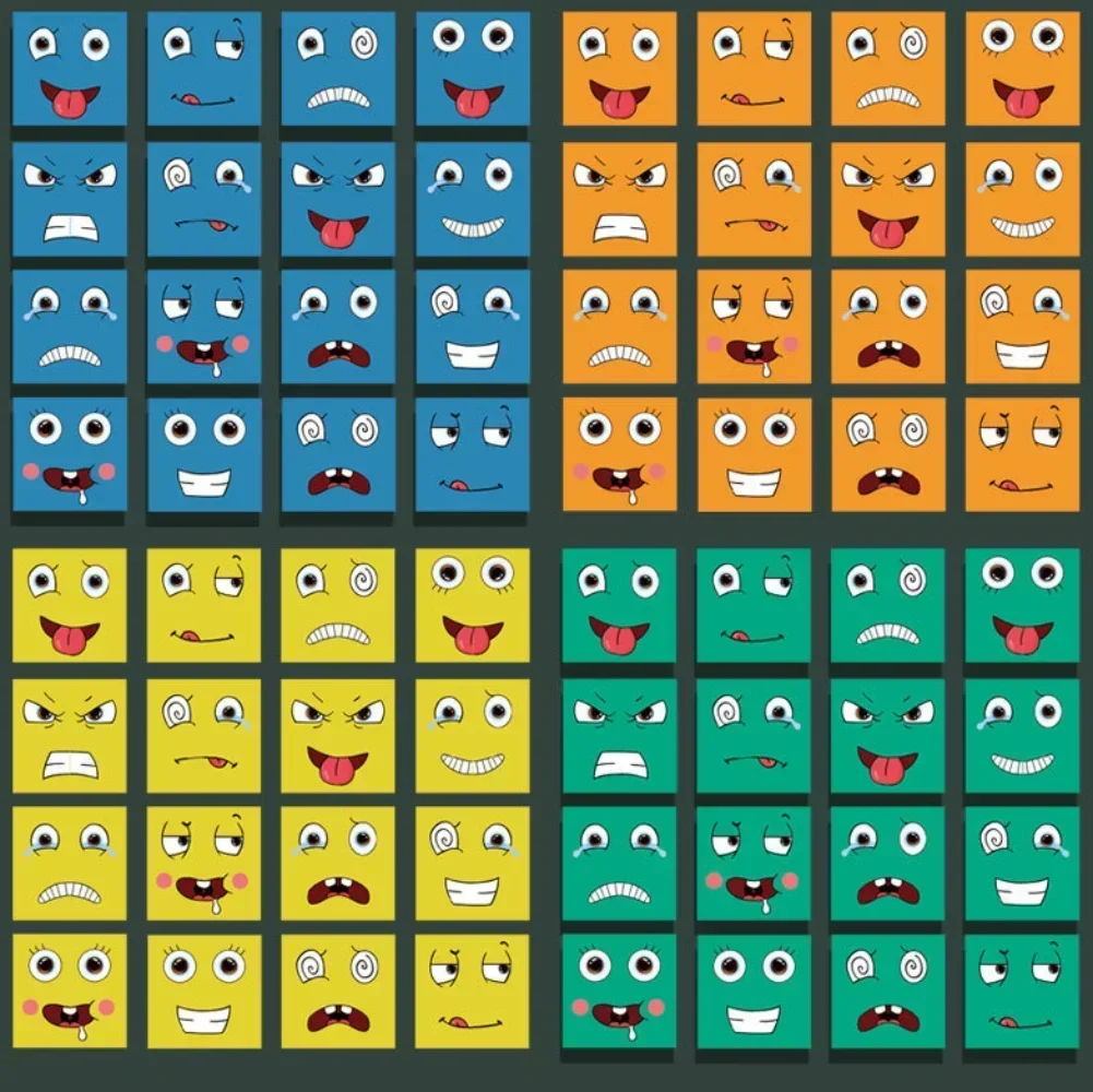 Cube Face Changing Wood Puzzle Building Blocks Board Game Montessori Expression Wooden Blocks For Children Kids Toys Gift