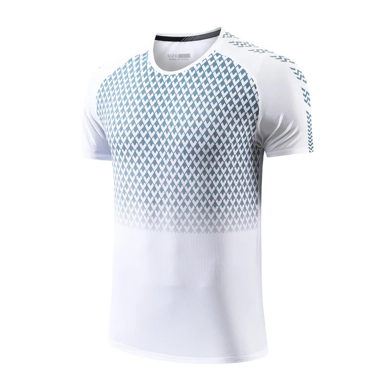 Sport Print Shirts Fashion Breathable Muscle Bodybuilding Men Short Sleeve Gym Workout Quick Dry Outdoors T Shirts