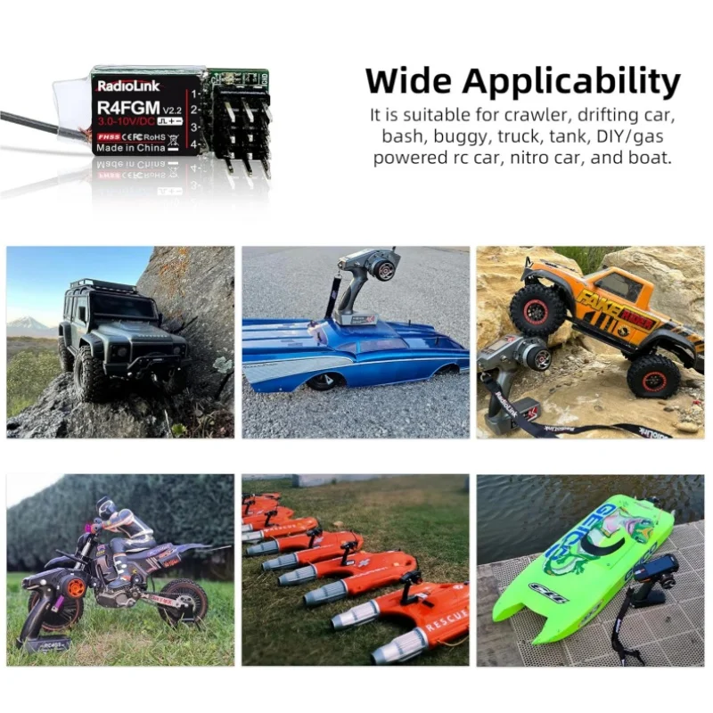 Récepteur RC RadioLink R4FGM 4 canaux 2.4GHz PWM pour mini voiture RC
