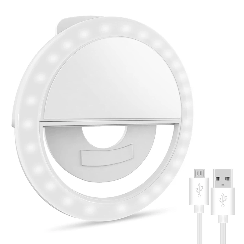 USB Charge LED Selfie Ring Light Fill Light Mobile Phone Flashes Lens ...