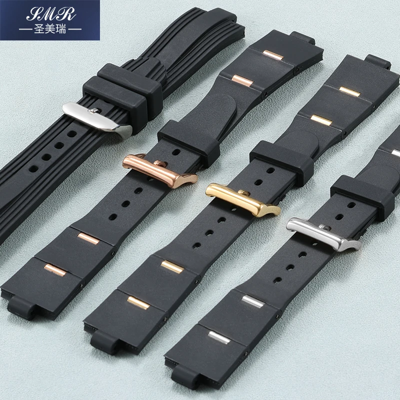 BVLGARI  ストラップ For Bulgari Diagono Rubber Watch Strap with Convex Interface 24mm