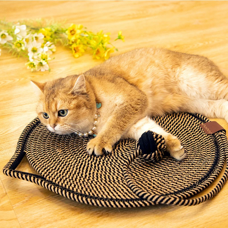 코튼 로프 고양이 스크래처 매트, 고양이 긁힘 보드, 장난감 침대 매트, 클로 샤프너 스크래퍼, 고양이 연삭 네일 패드 매트