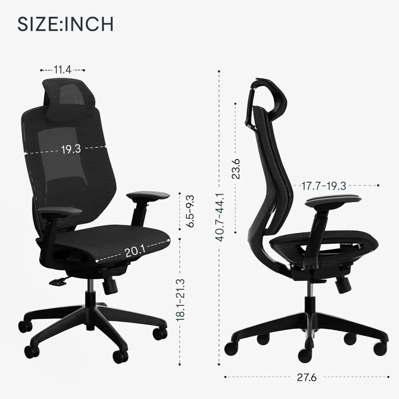 FLEXISPOT Upgraded OC6 500LBS Big and Tall Office Chair Heavy Duty,4D Armrest Mesh Ergonomic Home Office Chair with High Back 2
